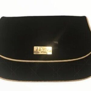 Dior parfums black velvet like cosmetic case bag (9x6)